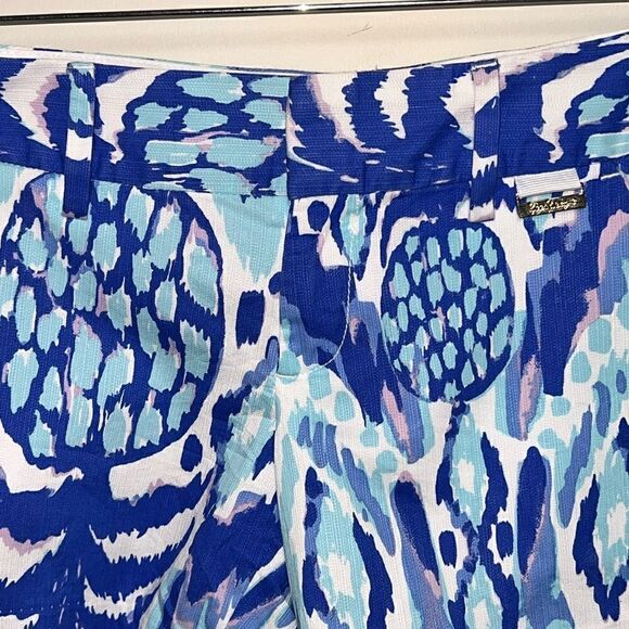 NWOT Lilly Pulitzer Cotton Tropical Callahan Blue Pineapple Shorts Womens Sz 00 - Picture 3 of 7